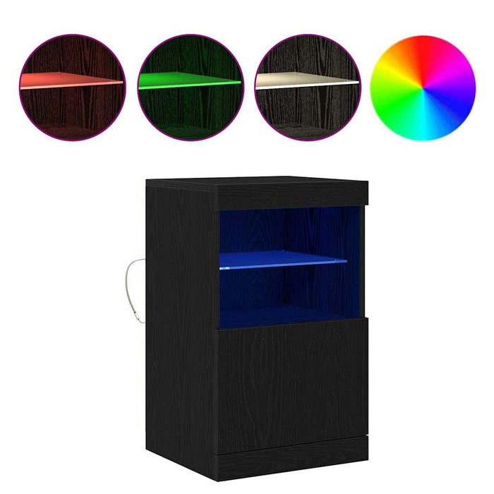 Bufet LED Stejar Negru 41 x 37 x 67 cm Lemn compozit - WALTI WALTI