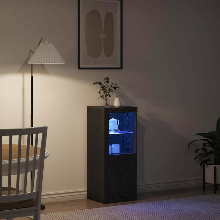 Bufet LED Stejar Negru 41 x 37 x 100 cm Lemn compozit - WALTI WALTI