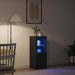 Bufet LED Stejar Negru 41 x 37 x 100 cm Lemn compozit - WALTI WALTI