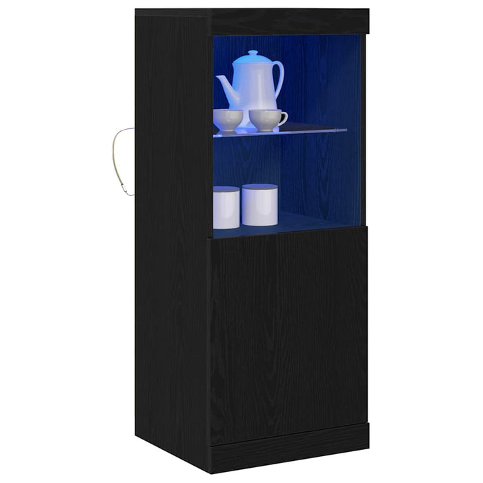 Bufet LED Stejar Negru 41 x 37 x 100 cm Lemn compozit - WALTI WALTI