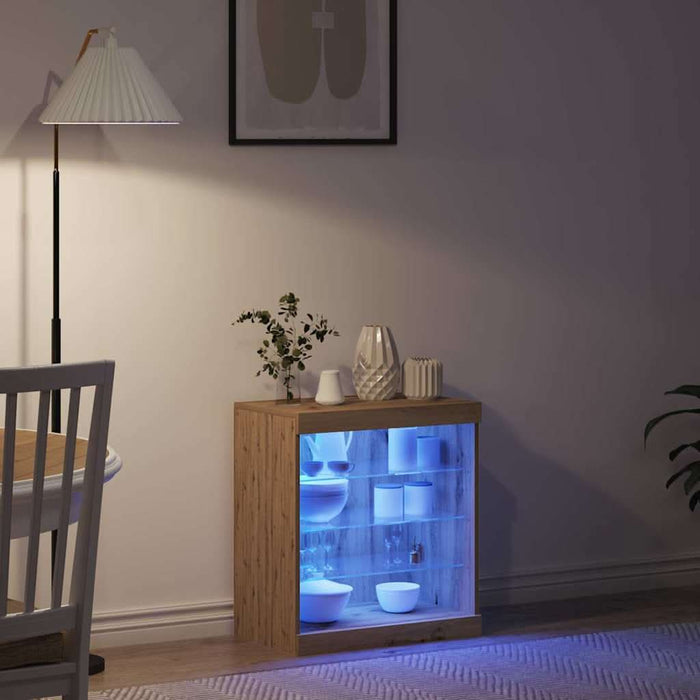 Bufet LED Stejar Artizanal 60,5 x 37 x 67 cm Lemn compozit - WALTI WALTI