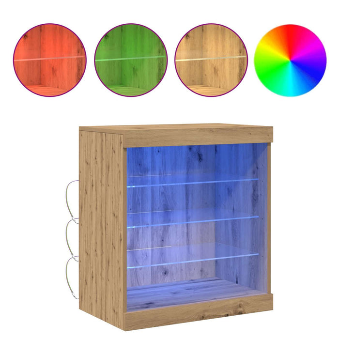 Bufet LED Stejar Artizanal 60,5 x 37 x 67 cm Lemn compozit - WALTI WALTI