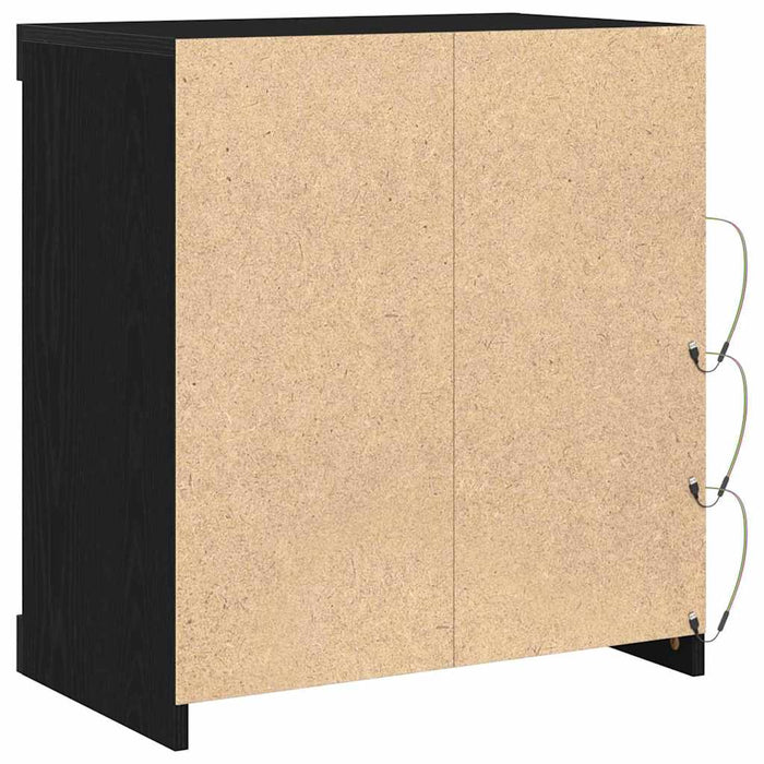 Bufet LED Stejar Negru 60,5 x 37 x 67 cm Lemn compozit - WALTI WALTI