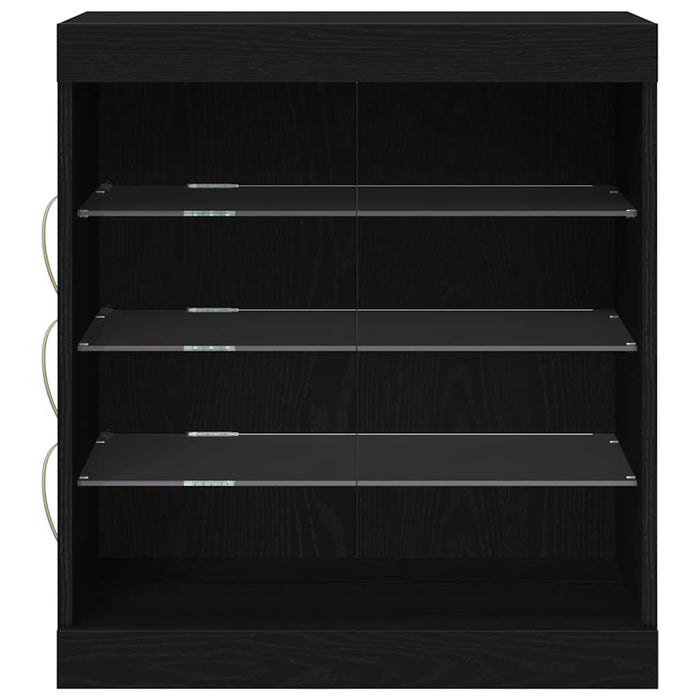 Bufet LED Stejar Negru 60,5 x 37 x 67 cm Lemn compozit - WALTI WALTI