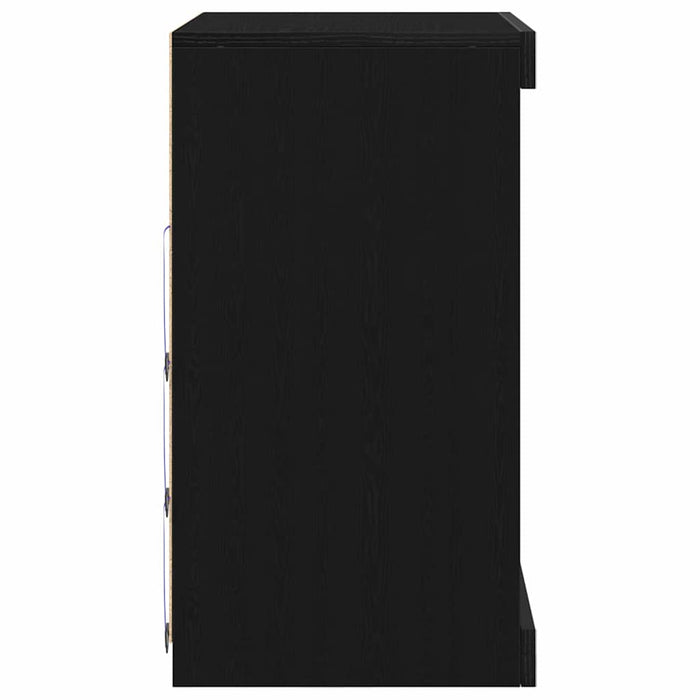 Bufet LED Stejar Negru 60,5 x 37 x 67 cm Lemn compozit - WALTI WALTI
