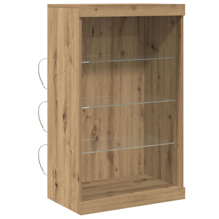 Bufet LED Stejar Artizanal 60,5 x 37 x 100 cm Lemn compozit - WALTI WALTI