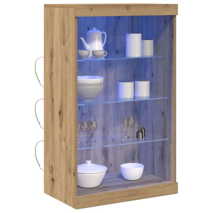 Bufet LED Stejar Artizanal 60,5 x 37 x 100 cm Lemn compozit - WALTI WALTI