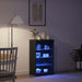 Bufet LED Stejar Negru 60,5 x 37 x 100 cm Lemn compozit - WALTI WALTI