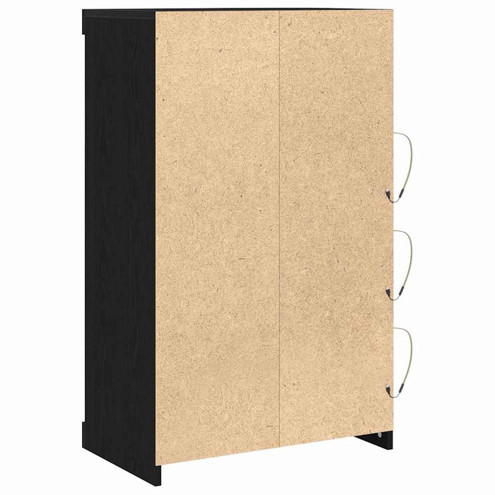 Bufet LED Stejar Negru 60,5 x 37 x 100 cm Lemn compozit - WALTI WALTI