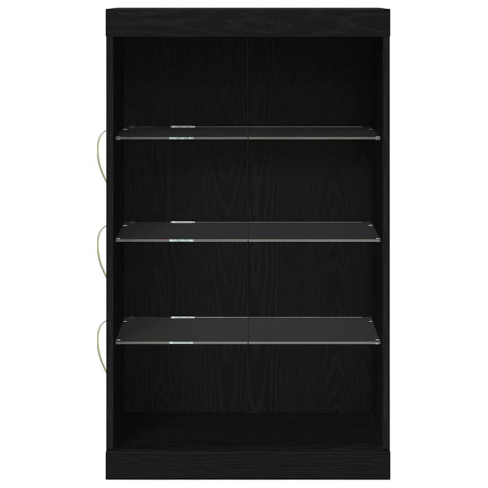 Bufet LED Stejar Negru 60,5 x 37 x 100 cm Lemn compozit - WALTI WALTI