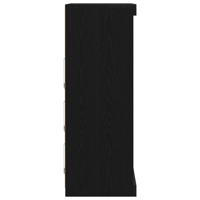 Bufet LED Stejar Negru 60,5 x 37 x 100 cm Lemn compozit - WALTI WALTI