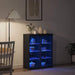 Bufet LED Stejar Negru 41 x 37 x 100 cm Lemn compozit - WALTI WALTI