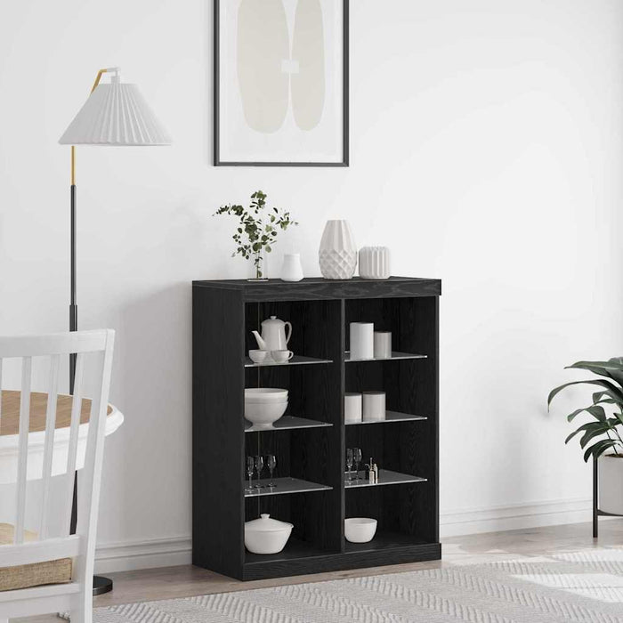 Bufet LED Stejar Negru 41 x 37 x 100 cm Lemn compozit - WALTI WALTI