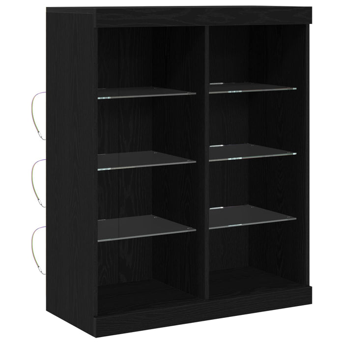 Bufet LED Stejar Negru 41 x 37 x 100 cm Lemn compozit - WALTI WALTI