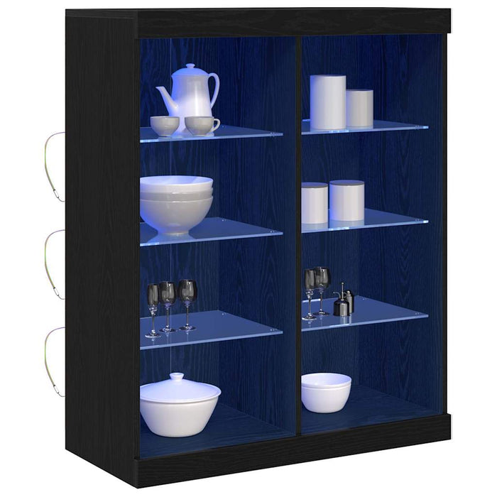 Bufet LED Stejar Negru 41 x 37 x 100 cm Lemn compozit - WALTI WALTI