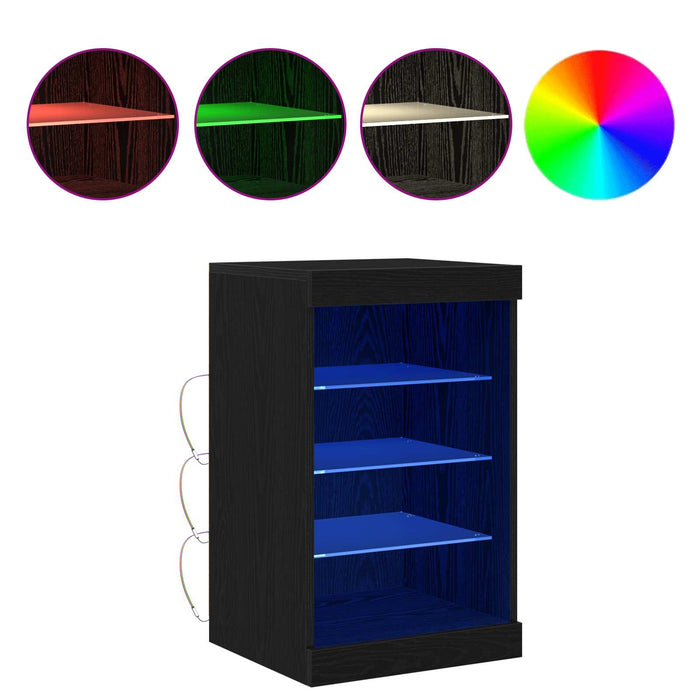 Bufet LED Stejar Negru 41 x 37 x 67 cm Lemn compozit - WALTI WALTI