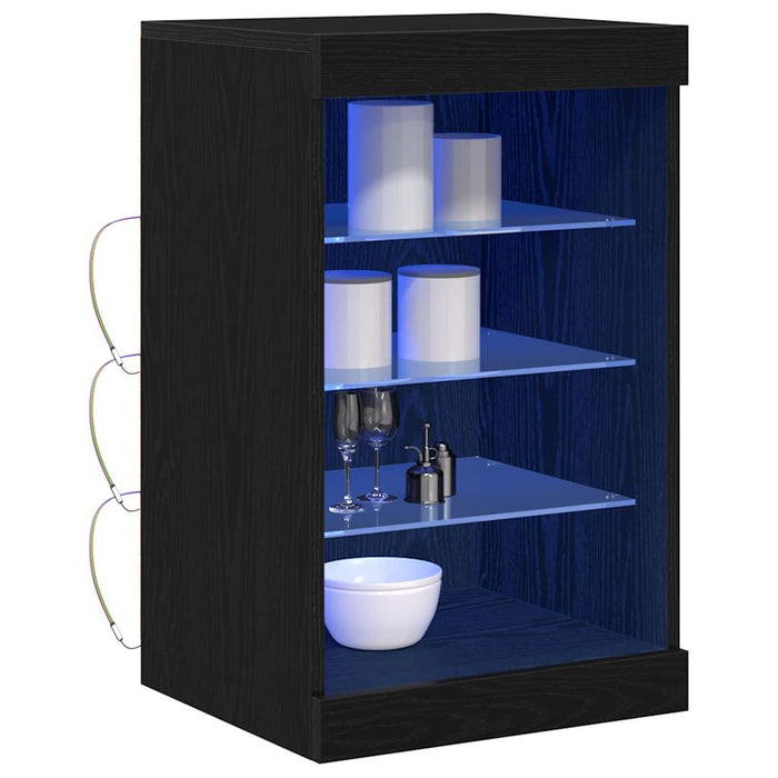 Bufet LED Stejar Negru 41 x 37 x 67 cm Lemn compozit - WALTI WALTI