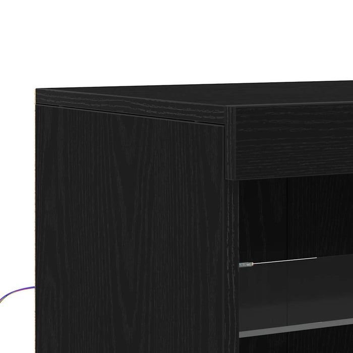 Bufet LED Stejar Negru 41 x 37 x 100 cm Lemn compozit - WALTI WALTI