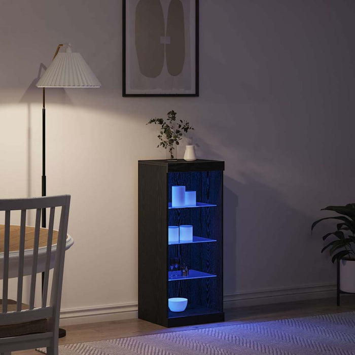 Bufet LED Stejar Negru 41 x 37 x 100 cm Lemn compozit - WALTI WALTI