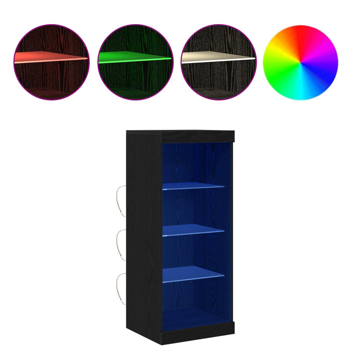 Bufet LED Stejar Negru 41 x 37 x 100 cm Lemn compozit - WALTI WALTI