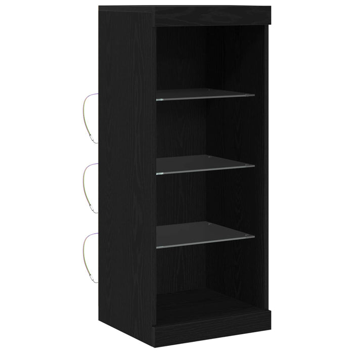 Bufet LED Stejar Negru 41 x 37 x 100 cm Lemn compozit - WALTI WALTI