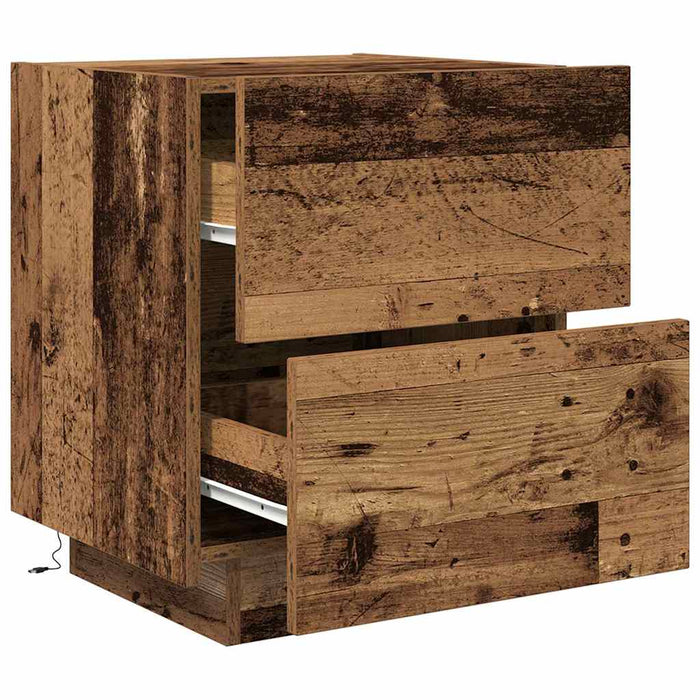 Dulap de noapte Lemn vechi 45 x 40 x 55 cm Lemn compozit - WALTI WALTI