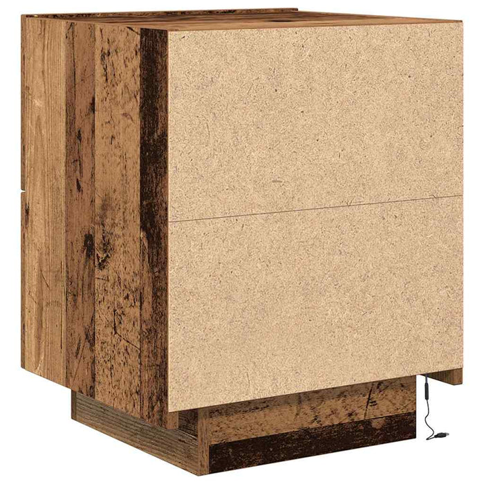 Dulap de noapte 2 pcs Lemn vechi 45 x 40 x 55 cm Lemn compozit - WALTI WALTI