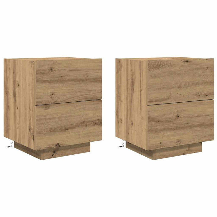 Dulap de noapte 2 pcs Stejar Artizanal 45 x 40 x 55 cm - WALTI WALTI