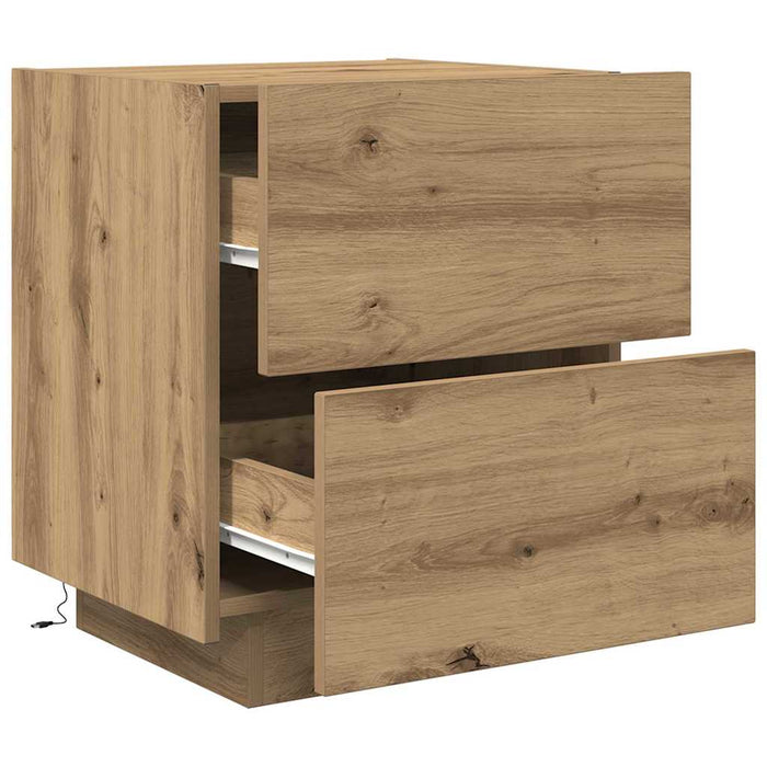 Dulap de noapte 2 pcs Stejar Artizanal 45 x 40 x 55 cm - WALTI WALTI