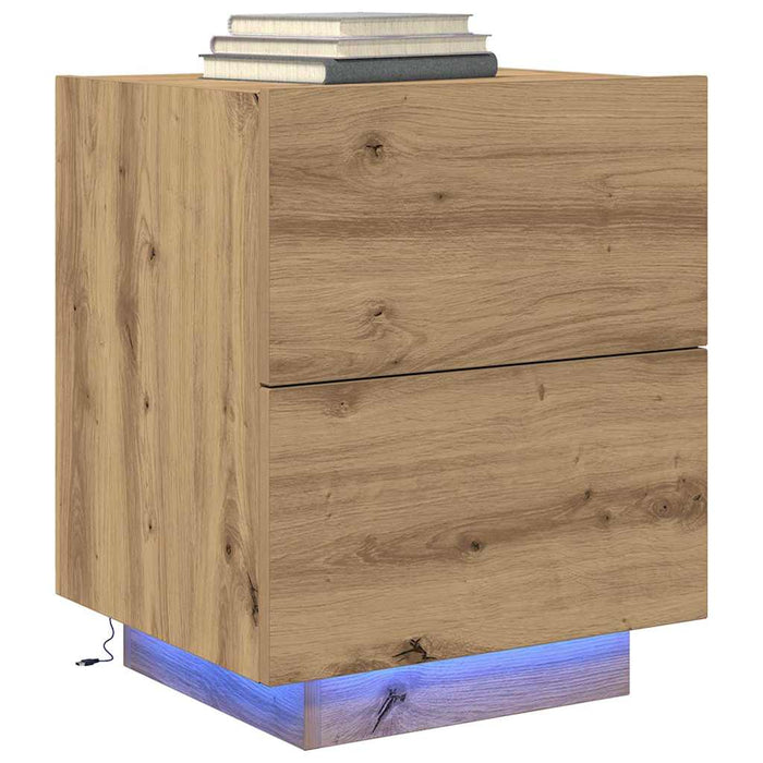 Dulap de noapte 2 pcs Stejar Artizanal 45 x 40 x 55 cm - WALTI WALTI