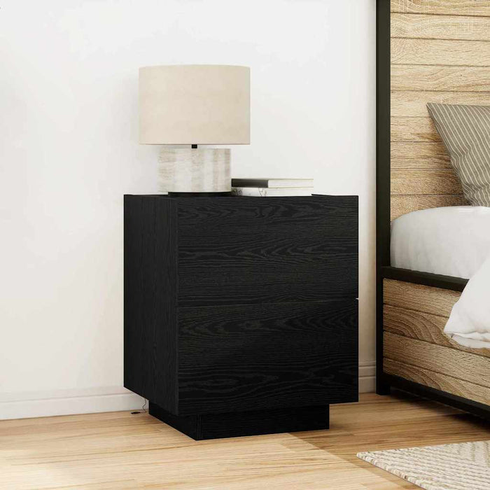 Dulap de noapte Stejar Negru 45 x 40 x 55 cm Lemn compozit - WALTI WALTI