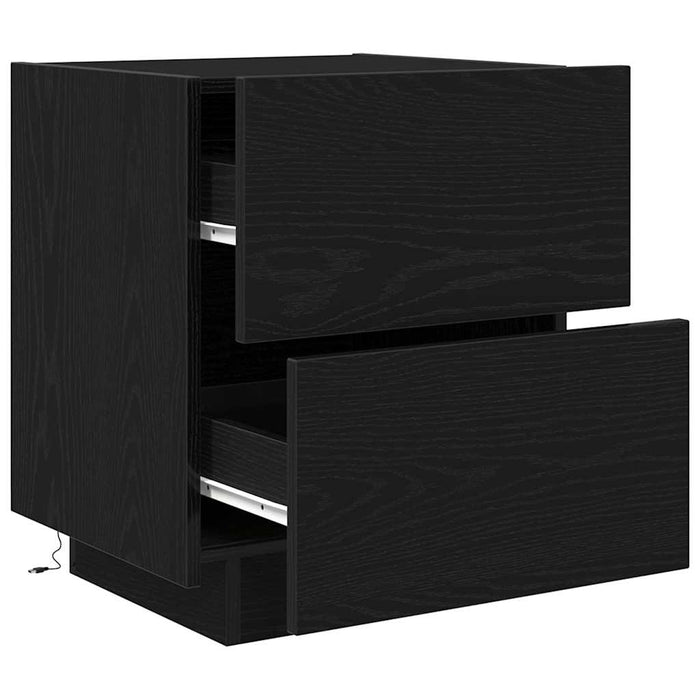 Dulap de noapte Stejar Negru 45 x 40 x 55 cm Lemn compozit - WALTI WALTI