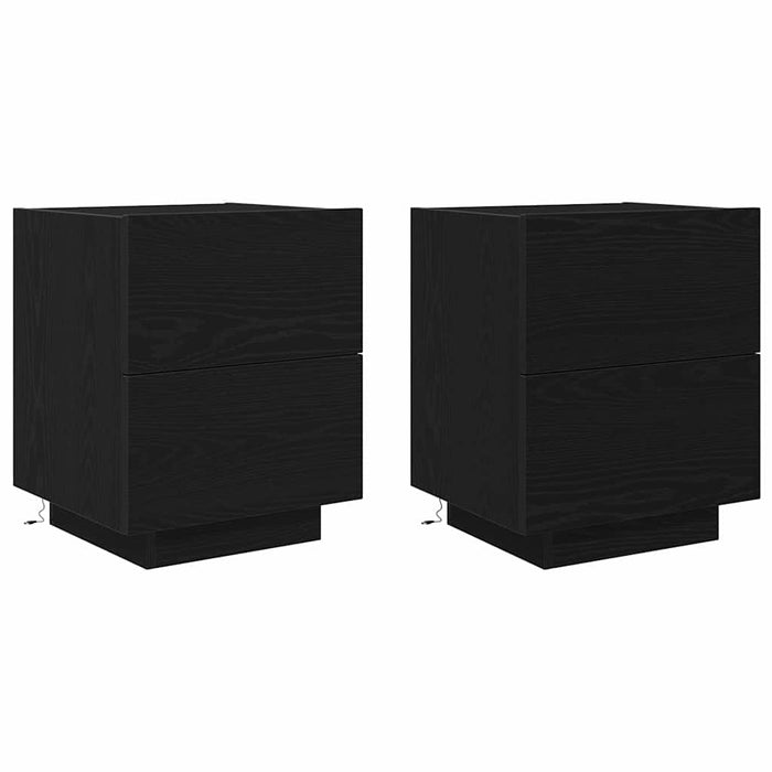 Dulap de noapte cu sertar 2 pcs Stejar Negru 45 x 40 x 55 cm - WALTI WALTI