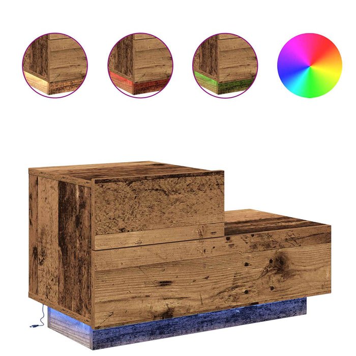 Dulap de noapte Lemn vechi 70 x 36 x 40,5 cm Lemn compozit - WALTI WALTI