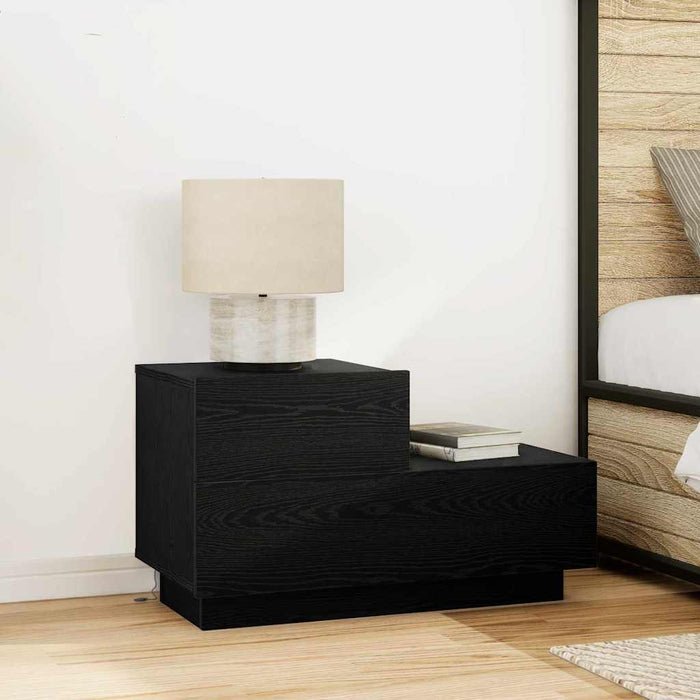 Dulap de noapte Stejar Negru 70 x 36 x 40,5 cm Lemn compozit - WALTI WALTI