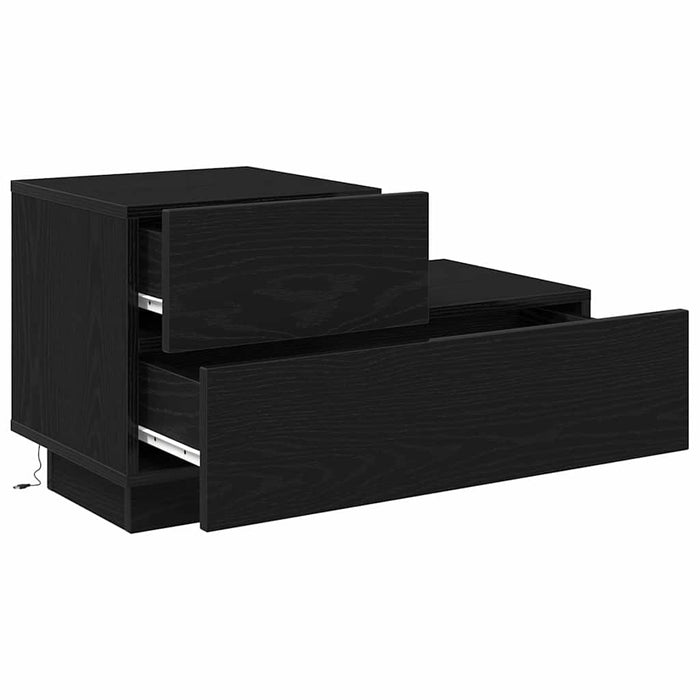 Dulap de noapte Stejar Negru 70 x 36 x 40,5 cm Lemn compozit - WALTI WALTI
