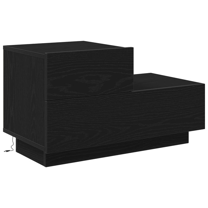 Dulap de noapte Stejar Negru 70 x 36 x 40,5 cm Lemn compozit - WALTI WALTI