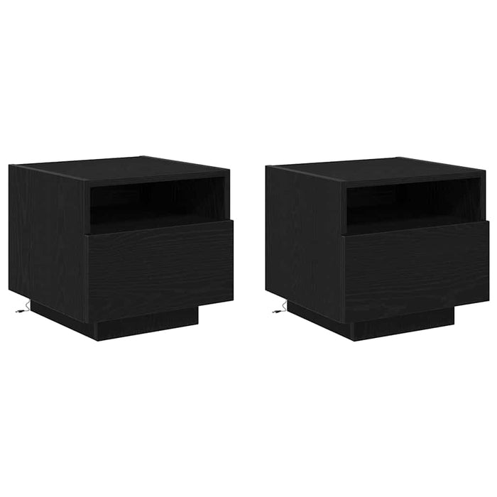 Dulap de noapte cu sertar 2 pcs Stejar Negru 40 x 39 x 37 cm - WALTI WALTI