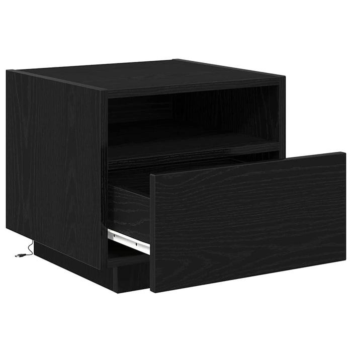 Dulap de noapte cu sertar 2 pcs Stejar Negru 40 x 39 x 37 cm - WALTI WALTI