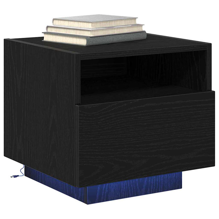 Dulap de noapte cu sertar 2 pcs Stejar Negru 40 x 39 x 37 cm - WALTI WALTI
