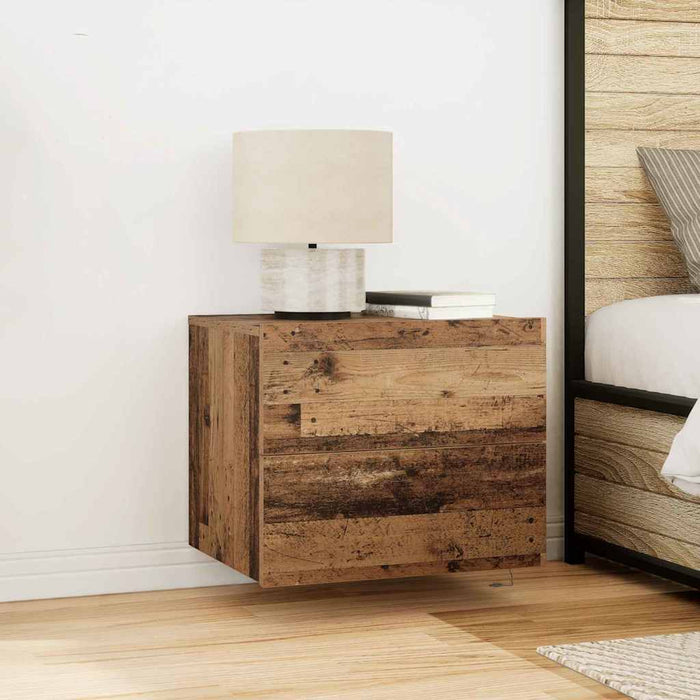 Dulap de noapte 2 pcs Lemn vechi 50 x 39 x 41 cm Lemn compozit - WALTI WALTI