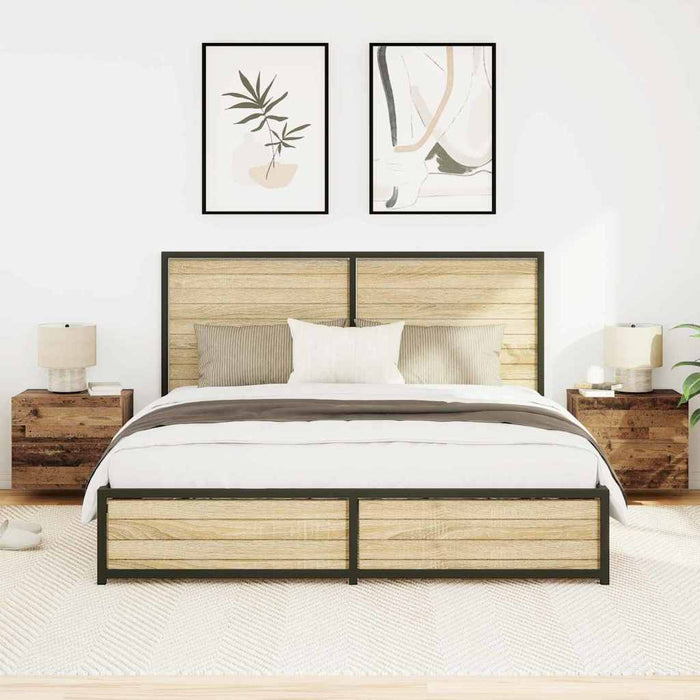 Dulap de noapte 2 pcs Lemn vechi 50 x 39 x 41 cm Lemn compozit - WALTI WALTI