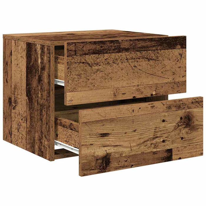 Dulap de noapte 2 pcs Lemn vechi 50 x 39 x 41 cm Lemn compozit - WALTI WALTI