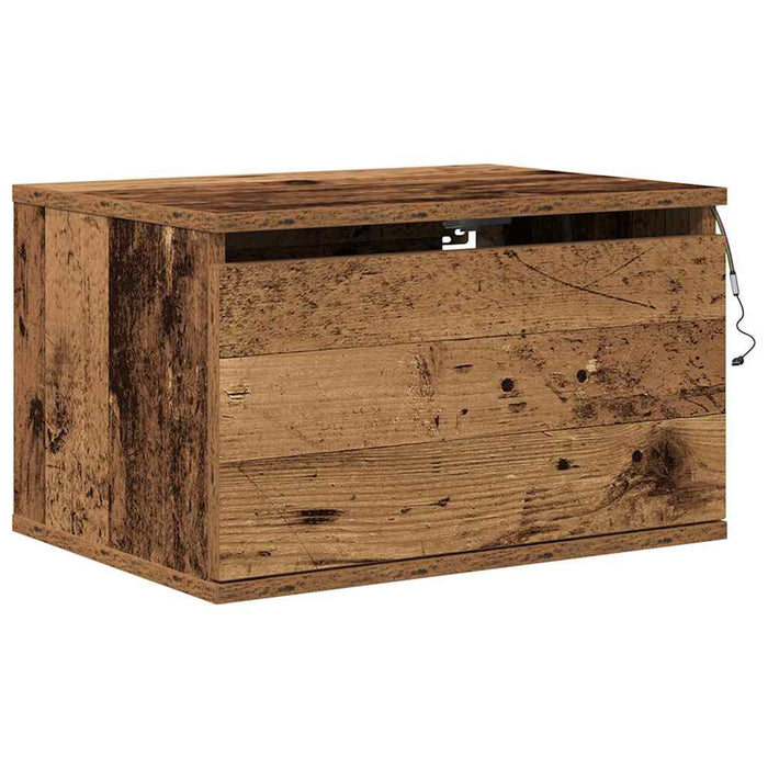 Noptieră suspendată cu sertar 2 pcs Lemn vechi Lemn compozit - WALTI WALTI