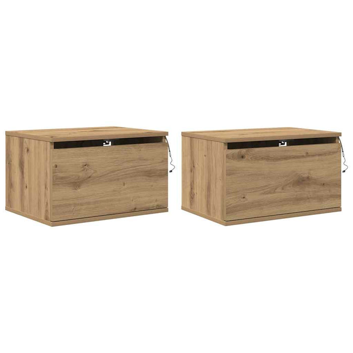 Noptieră suspendată 2 pcs Stejar Artizanal 50 x 36 x 30 cm - WALTI WALTI