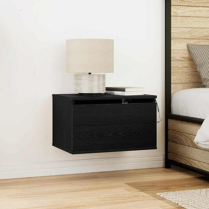 Noptieră suspendată 2 pcs Stejar Negru 50 x 36 x 30 cm - WALTI WALTI