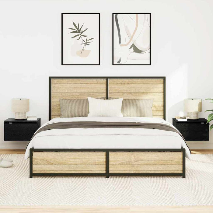 Noptieră suspendată 2 pcs Stejar Negru 50 x 36 x 30 cm - WALTI WALTI
