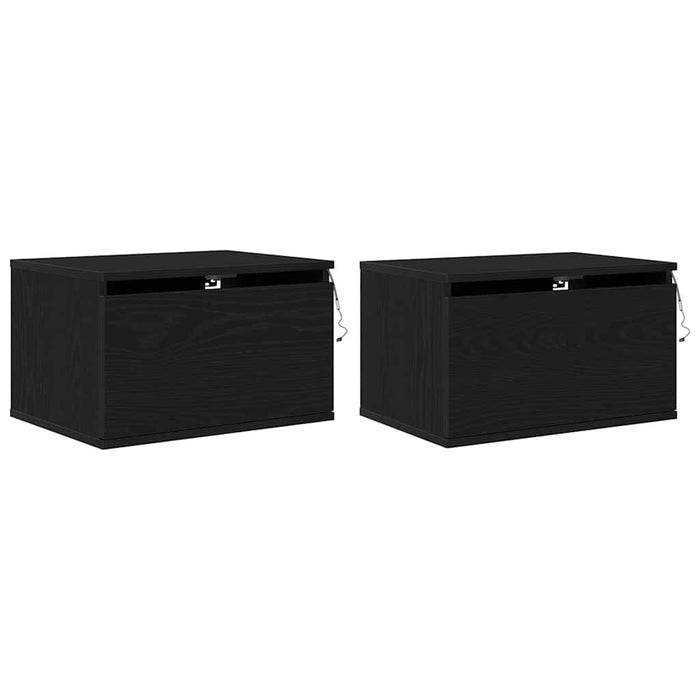 Noptieră suspendată 2 pcs Stejar Negru 50 x 36 x 30 cm - WALTI WALTI
