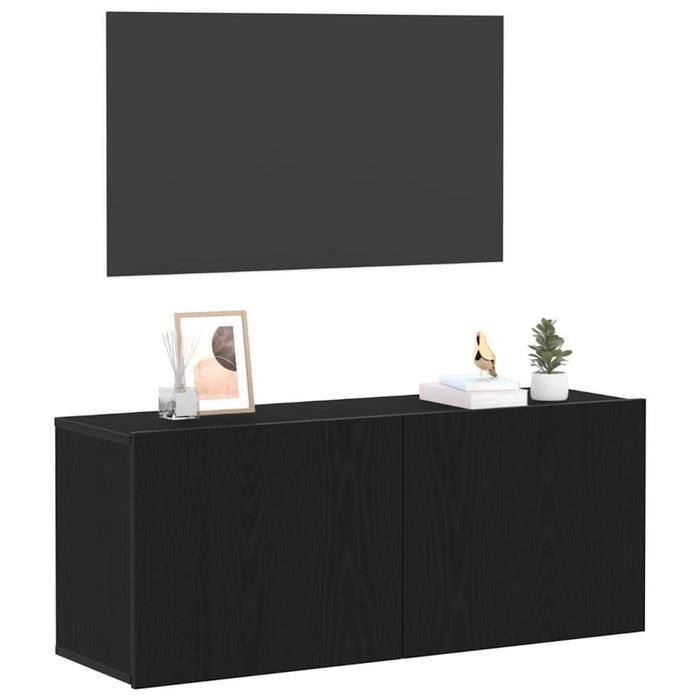 Set comodă TV Stejar Negru 100 x 30 x 41 cm Lemn compozit - WALTI WALTI
