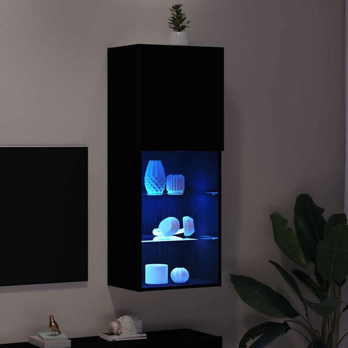 Set comodă TV Stejar Negru 40,5 x 30 x 102 cm Lemn compozit - WALTI WALTI